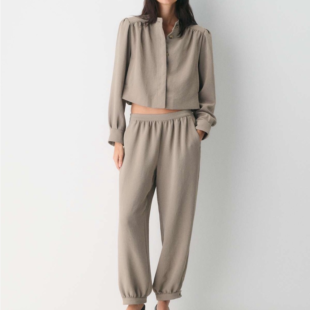 Wilfred Aritzia Taupe Pants Suit Top and Pants size XS